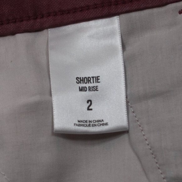 Express Embroidered Shortie Shorts Womens 2 Pink Chino Mid Rise Boho Casual L07X - Picture 6 of 7